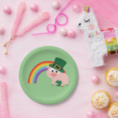 Niedlich Leprechaun Pig Pappteller (Party)