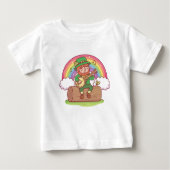Niedlich Leprechaun Playing Banjo Baby T - Shirt (Vorderseite)