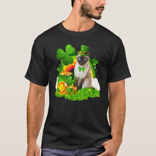 Niedlich Leprechaun Siamese Cat Lover Eigentümer S T-Shirt (Vorderseite)