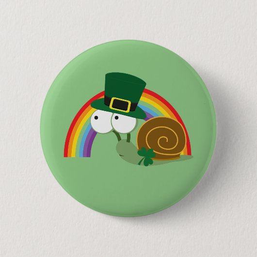 Niedlich Leprechaun Snail Button (Vorderseite)