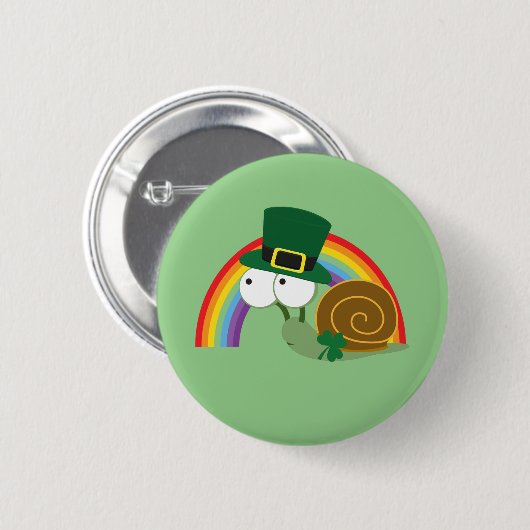 Niedlich Leprechaun Snail Button (Vorne & Hinten)