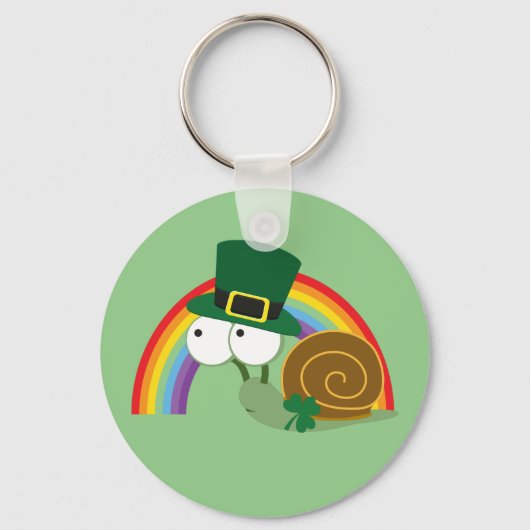 Niedlich Leprechaun Snail Schlüsselanhänger (Vorderseite)