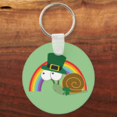 Niedlich Leprechaun Snail Schlüsselanhänger (Vorderseite)