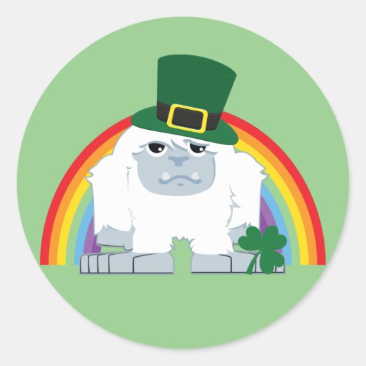 Niedlich Leprechaun Yeti Runder Aufkleber (Vorderseite)