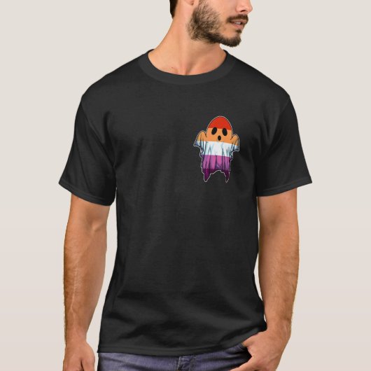 Niedlich Lesbian Ghost Lgbt Halloween Ghost Lgbtq T-Shirt (Vorderseite)