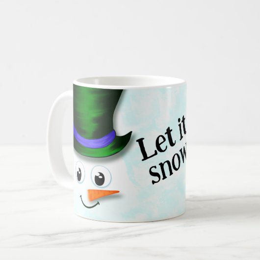 Niedlich Let it Schnee Weihnachten Schneemann Kaffeetasse (Vorderseite Links)