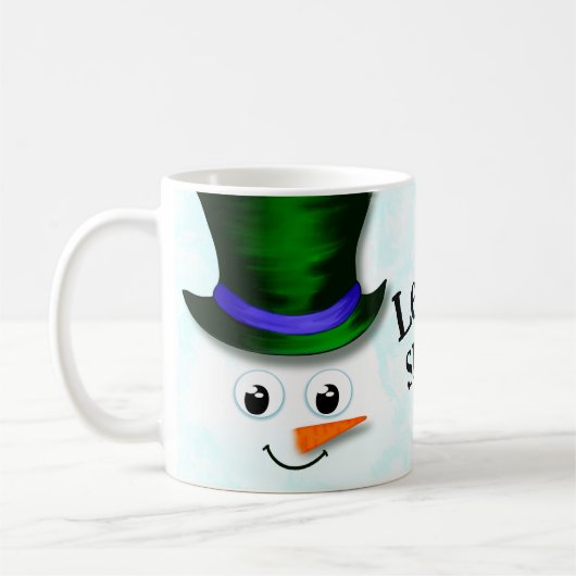 Niedlich Let it Schnee Weihnachten Schneemann Kaffeetasse (Links)