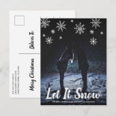 Niedlich Let It Schneeflocken Foto Weihnachten (Vorne/Hinten)
