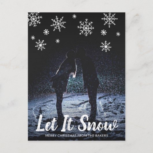Niedlich Let It Schneeflocken Foto Weihnachten (Vorderseite)