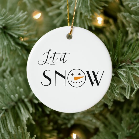 Niedlich Let it Snow Snowman Keramik Ornament (Baum)