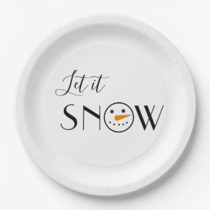 Niedlich Let it Snow Snowman Pappteller