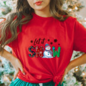 Niedlich Let It Snow Snowman Weihnachten T-Shirt