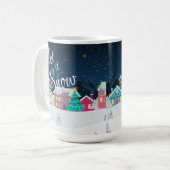 Niedlich Let it Snow Town Landschaft Weihnachten Kaffeetasse (Vorderseite Links)