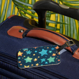 Niedlich leuchtende Sterne in blau Gepäckanhänger