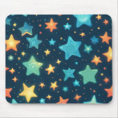 Niedlich leuchtende Sterne in blau Mousepad (Vorne)