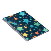Niedlich leuchtende Sterne in blau Notizblock (Rechte Seite)