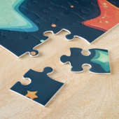 Niedlich leuchtende Sterne in blau Puzzle (Seite)