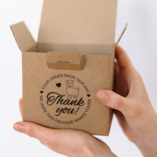 Niedlich Lhama Vielen Dank Gummistempel