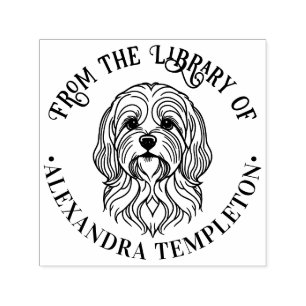 Niedlich Lhasa Apso Dog Bibliotheksname Permastempel
