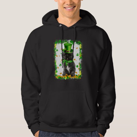 Niedlich Lhasa Apso Dog St Patricks Day Irish Klee Hoodie (Vorderseite)
