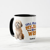 Niedlich Lhasa Apso Sie meinen Schwanz Wag Tasse (Vorderseite Links)
