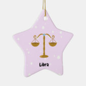 Niedlich Libra Round Star Keramik Ornament (Rechts)