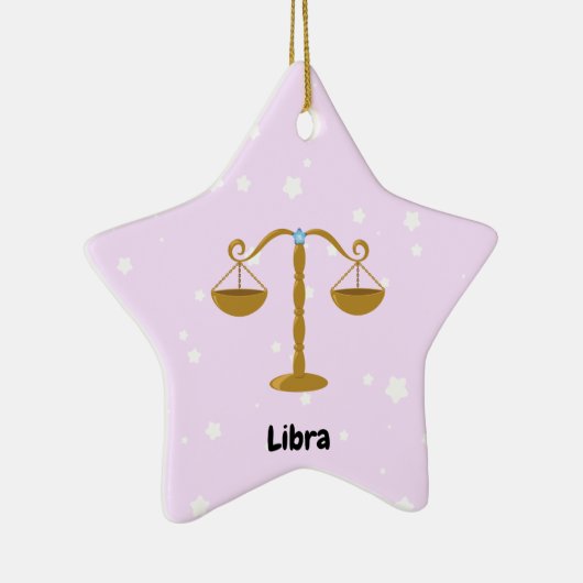 Niedlich Libra Round Star Keramik Ornament (Rechts)