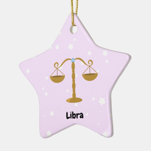 Niedlich Libra Round Star Keramik Ornament (Links)
