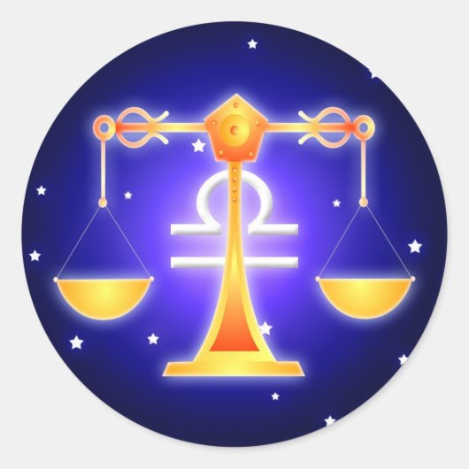 Niedlich Libra Zodiac Runder Aufkleber (Vorderseite)