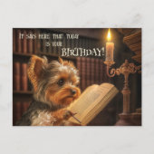 Niedlich Library Yorkshire Dog Birthday Postkarte (Vorderseite)
