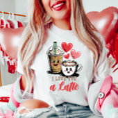 Niedlich LIEBE ich dir einen Latte-Kaffee T-Shirt
