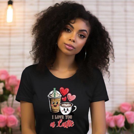 Niedlich LIEBE ich dir einen Latte-Kaffee T-Shirt