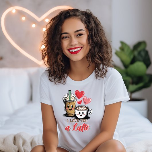 Niedlich LIEBE ich dir einen Latte-Kaffee T-Shirt