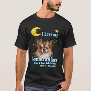 Niedlich Liebe ich meinen Spitz zum Mond und zum R T-Shirt