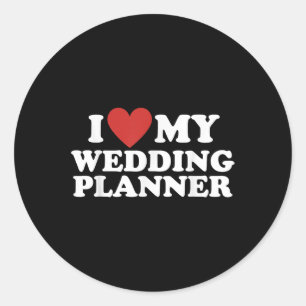 Niedlich Liebe meine Hochzeitsplanerin aus dem Bra Runder Aufkleber