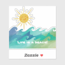 Niedlich Life ist ein Beach Vinyl Cut Sticker