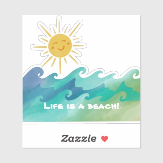 Niedlich Life ist ein Beach Vinyl Cut Sticker (Blatt)