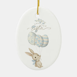 Niedlich Light Blue Baby Bunny Osterfest Keramik Ornament