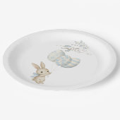 Niedlich Light Blue Baby Bunny Osterfest Pappteller (Schrägansicht)