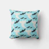 Niedlich Light Blue Ghosts Bats Halloween-Kissen Kissen (Vorderseite)