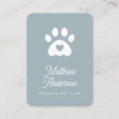 Niedlich Light Blue Heart Paw Pet Sitter Dog Walke Visitenkarte (Vorderseite)