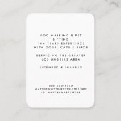 Niedlich Light Blue Heart Paw Pet Sitter Dog Walke Visitenkarte (Rückseite)