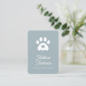 Niedlich Light Blue Heart Paw Pet Sitter Dog Walke Visitenkarte (Stehend Vorderseite)
