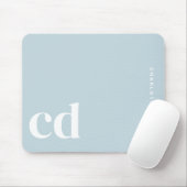 Niedlich Light Blue Monogram Initial Mousepad (Mit Mouse)