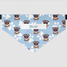 Niedlich Light Blue Pattern Mops Doggie