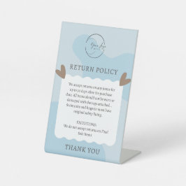 Niedlich Light Blue Product Return Policy Plaste Sockelschild