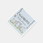 Niedlich Light Blue Safari Animals Boy Baby Dusche Serviette (Ecke)