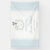 Niedlich Light Blue Stork Baby Dusche Begrüßungsba Banner (Vertikal)