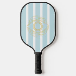 Niedlich Light Blue Streifen Modernes griechisches Pickleball Schläger