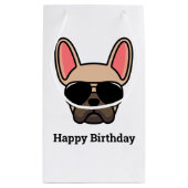 Niedlich Light Fawn French Bulldog Face Small Gift Kleine Geschenktüte (Rückseite)